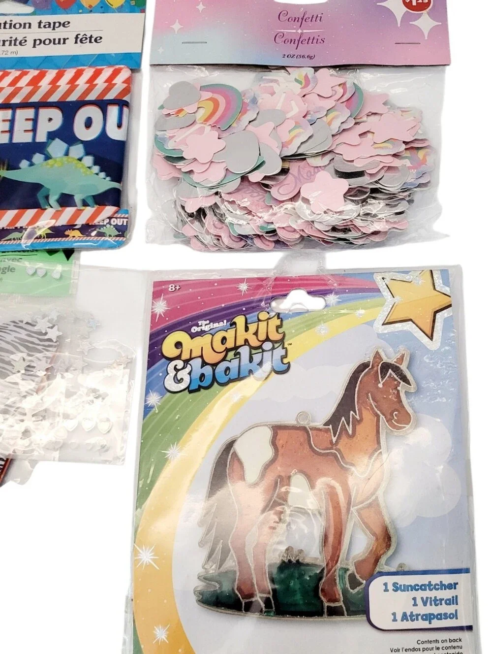(Lot Of 9)Assorted Party Supplies/Arts & Crafts/Horse Makit Bakit Suncatcher Kit